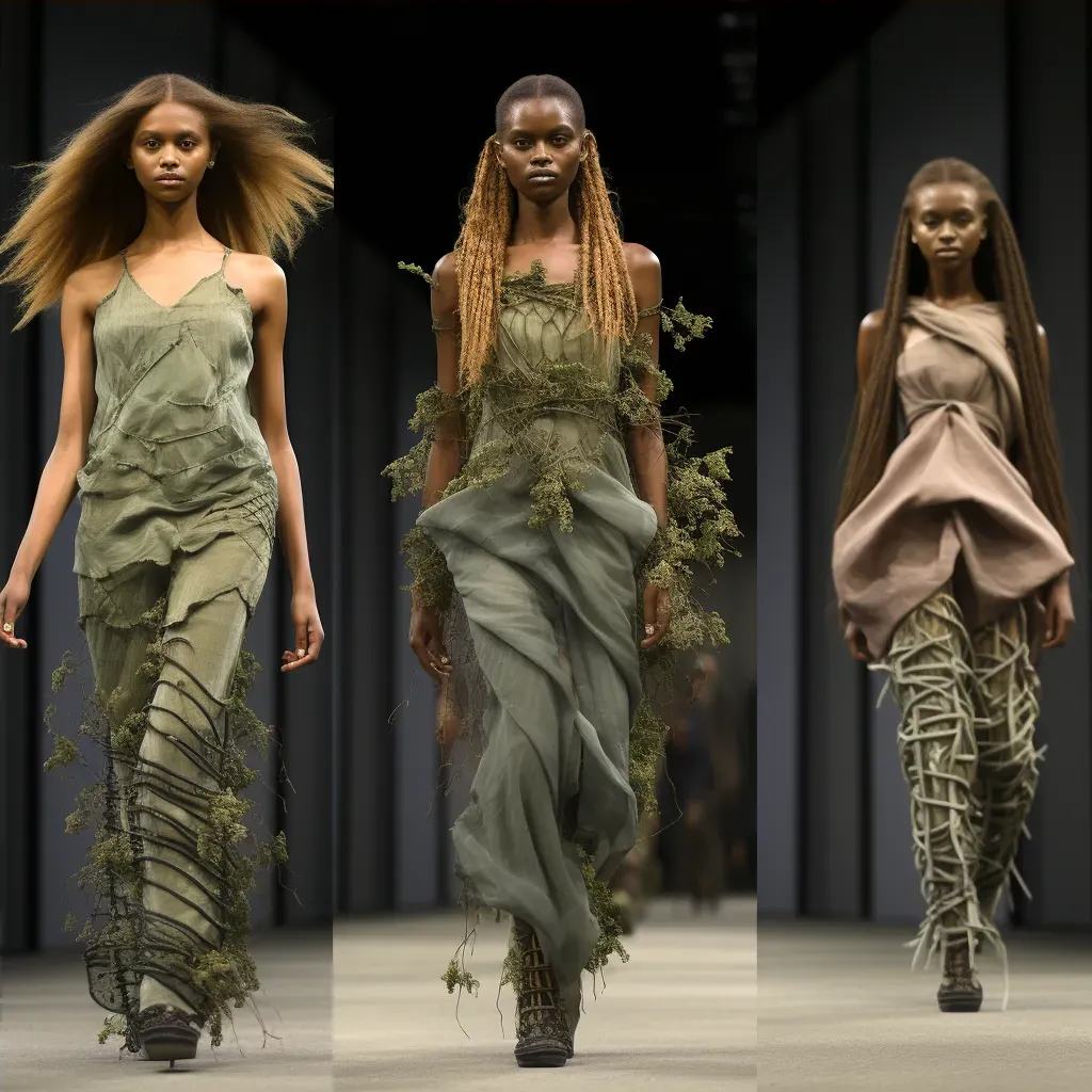 Natural eco-friendly fashion runway scene - Image 4