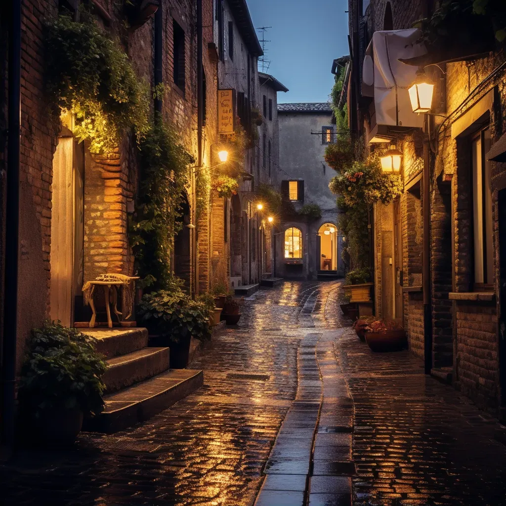 medieval town with rain - Image 2