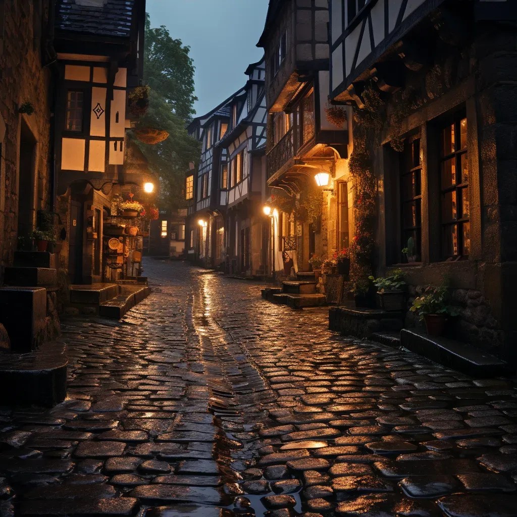 medieval town with rain - Image 3