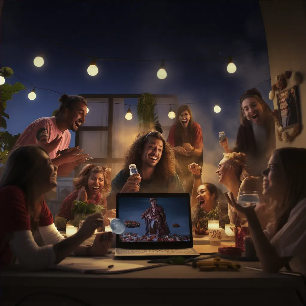 Image of friends participating in a virtual party over a video call - Image 4