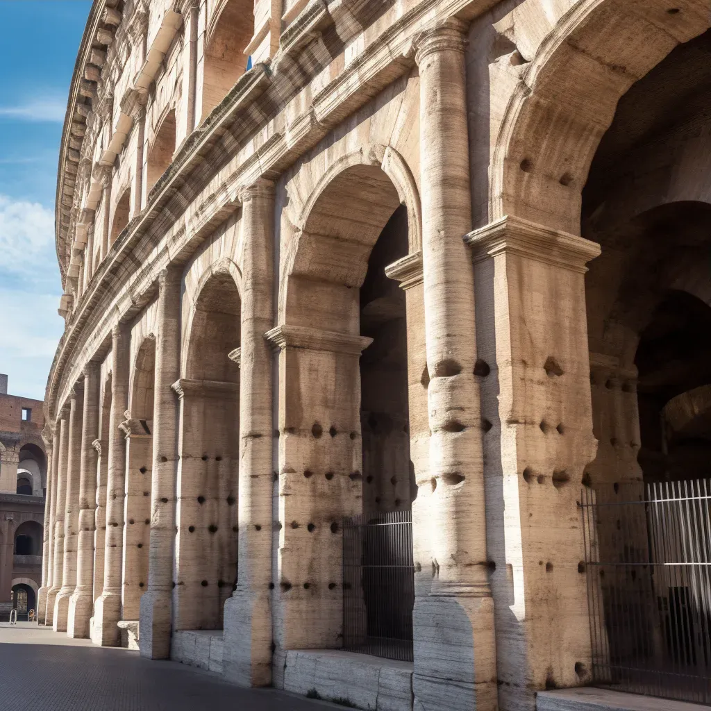 Ancient Roman architecture of the majestic Colosseum in Rome, Italy - Image 3