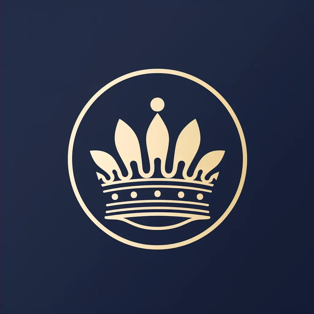 Elegant and sophisticated logo for a private banking firm with a crown icon in navy and gold - Image 2