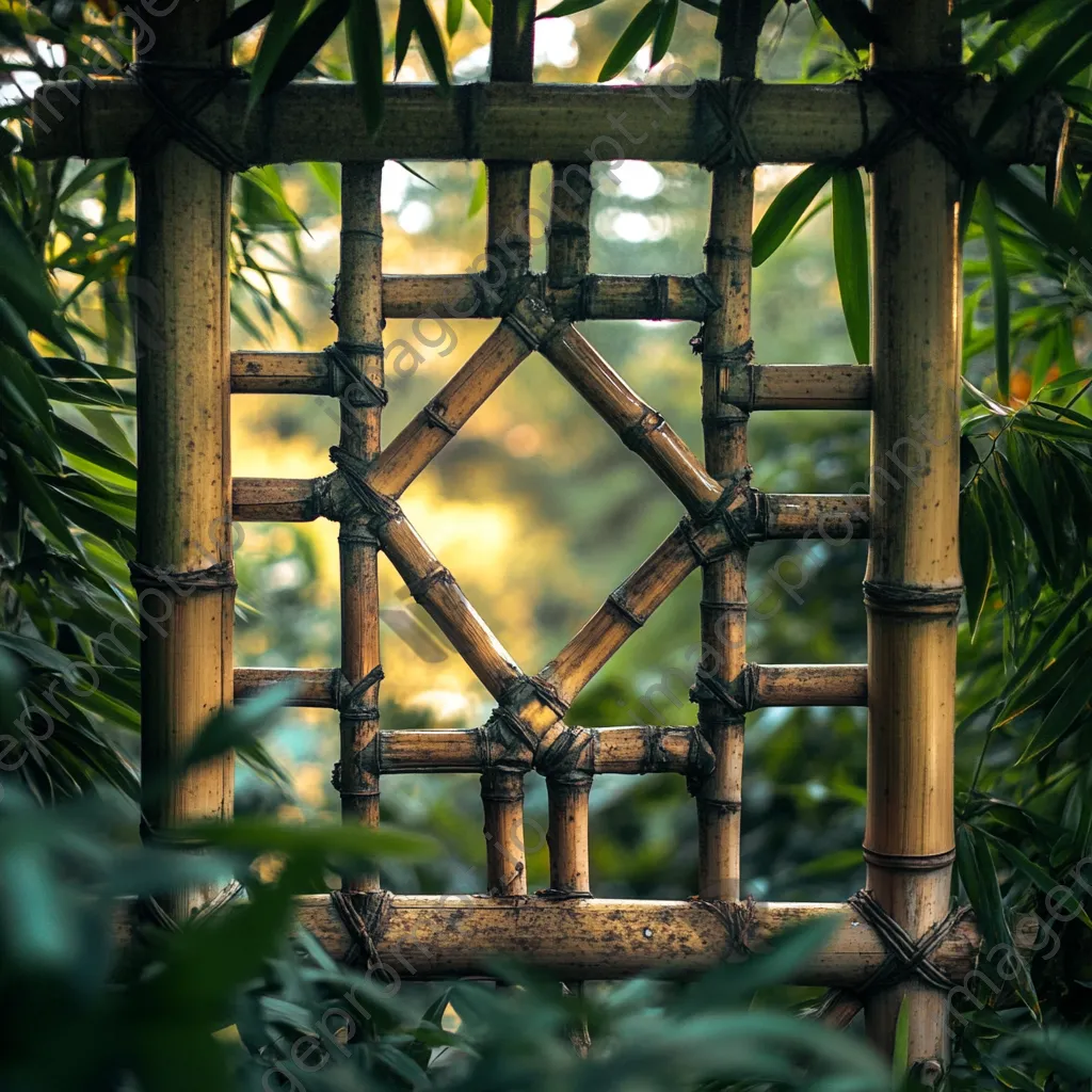 Bamboo fence surrounded by greenery - Image 1