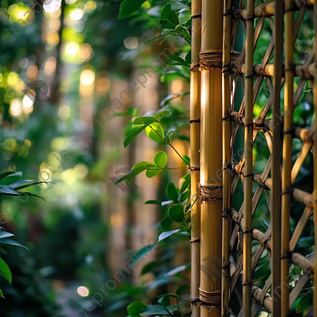 Bamboo fence surrounded by greenery - Image 2