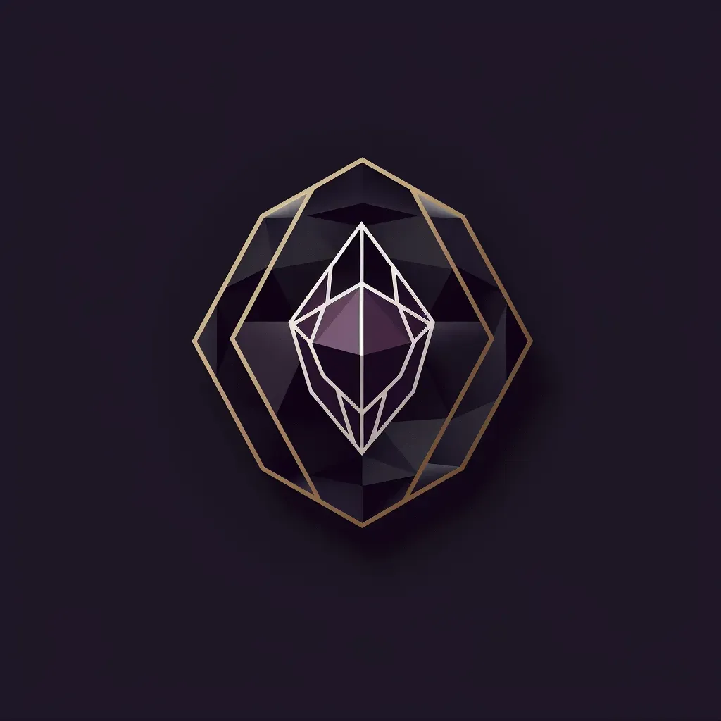 Luxurious gemstone logo for high-end jewelry brand in purple and gold - Image 1