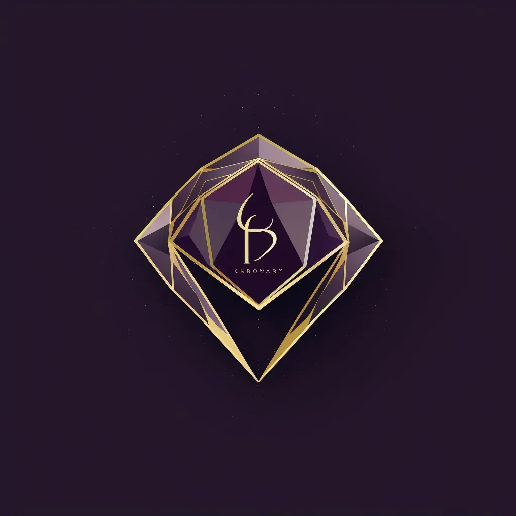 Luxurious gemstone logo for high-end jewelry brand in purple and gold - Image 2