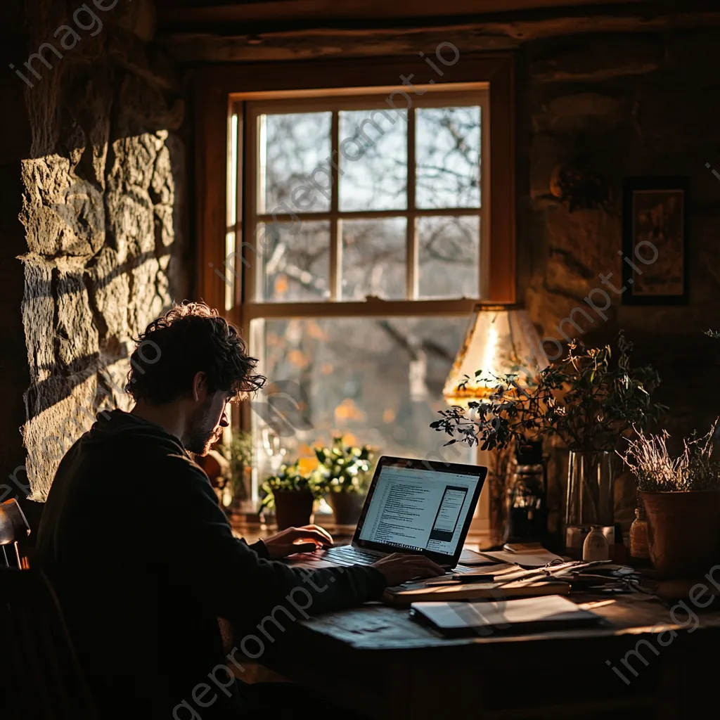 Freelancer programming in a stone cottage - Image 1