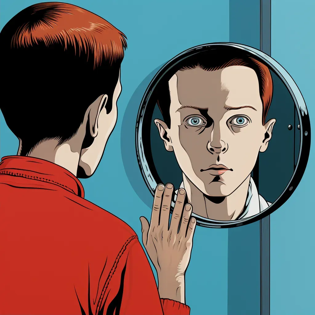 Reflection of man as a child in the mirror - Image 2