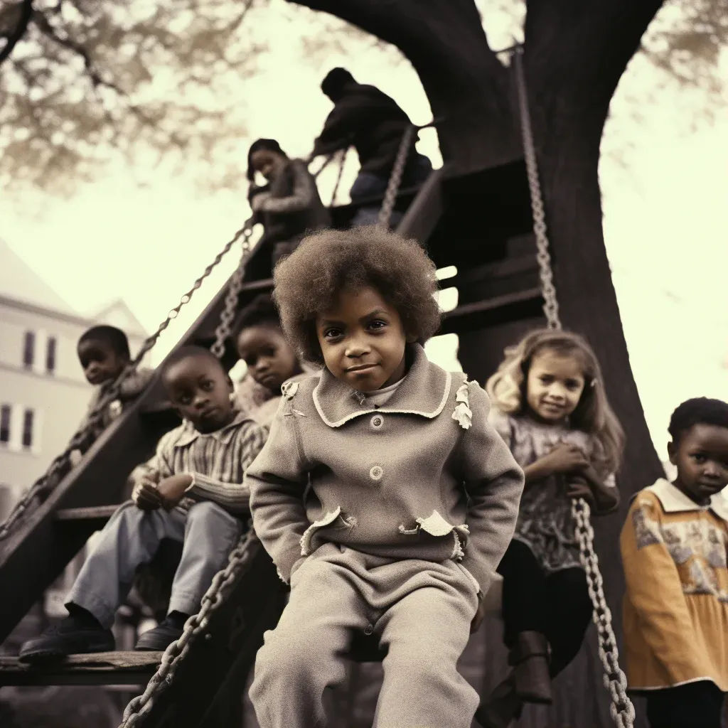 Children of different races playing in diverse playground - Image 1