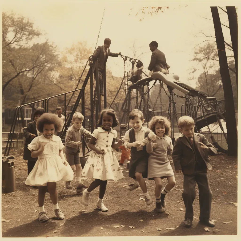 Children of different races playing in diverse playground - Image 3