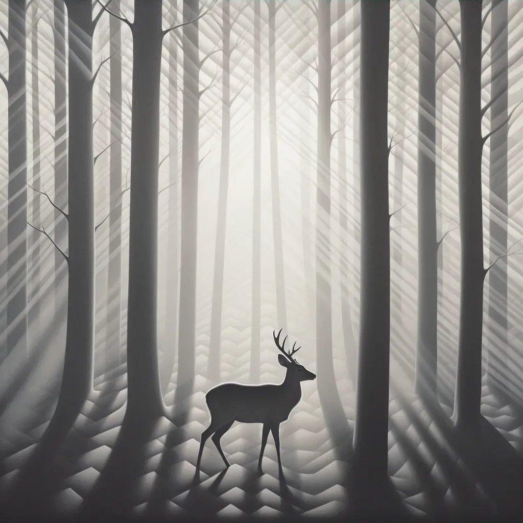 Image of a deer in a misty forest at dawn - Image 3