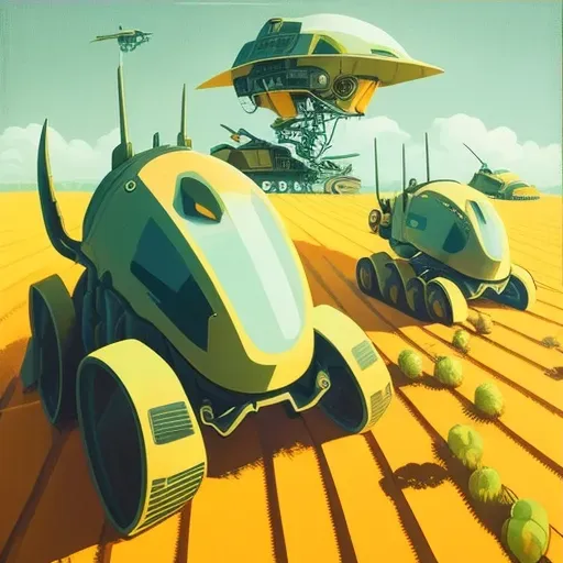 Image of a futuristic farm with robotic farmers - Image 3