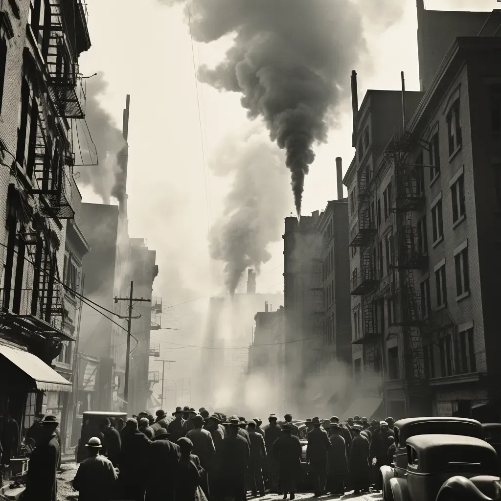 Factory releasing smoke into clear blue sky symbolizing air pollution - Image 1