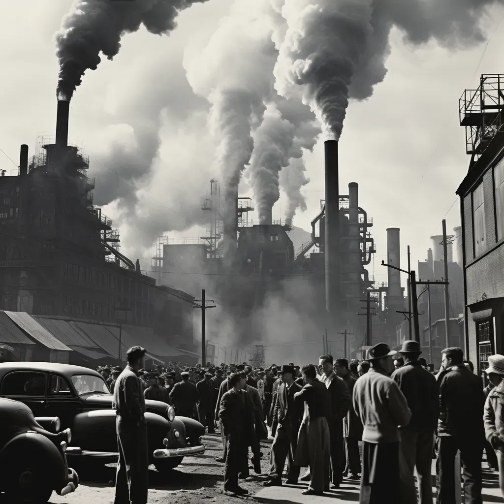 Factory releasing smoke into clear blue sky symbolizing air pollution - Image 3