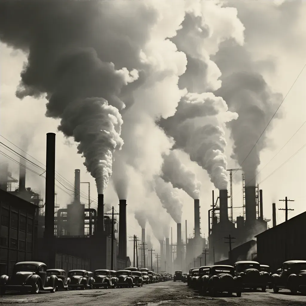 Factory releasing smoke into clear blue sky symbolizing air pollution - Image 4