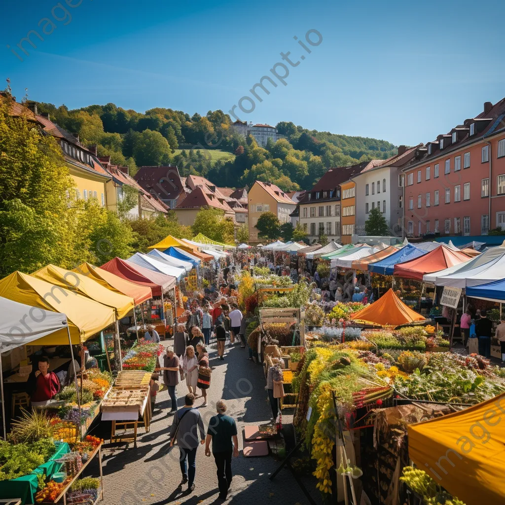 Crowd at a local farmers