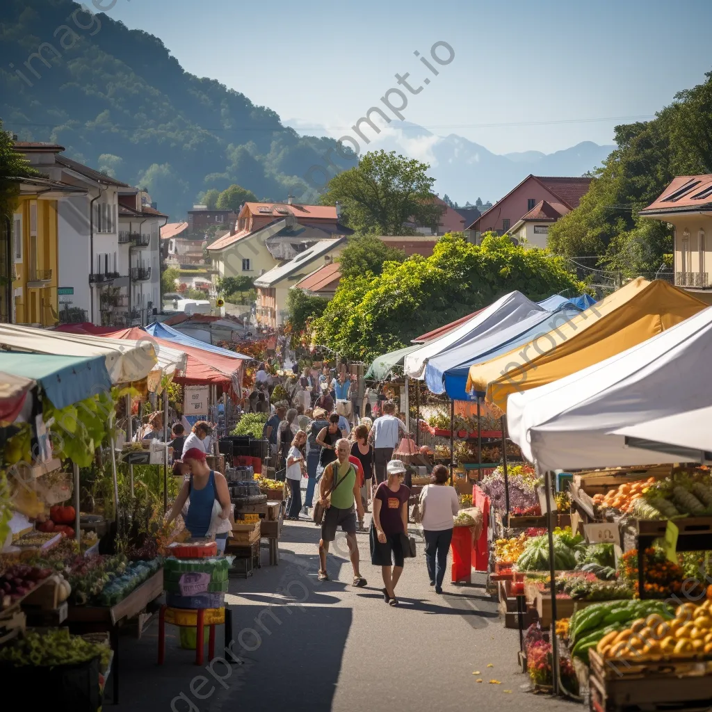 Crowd at a local farmers