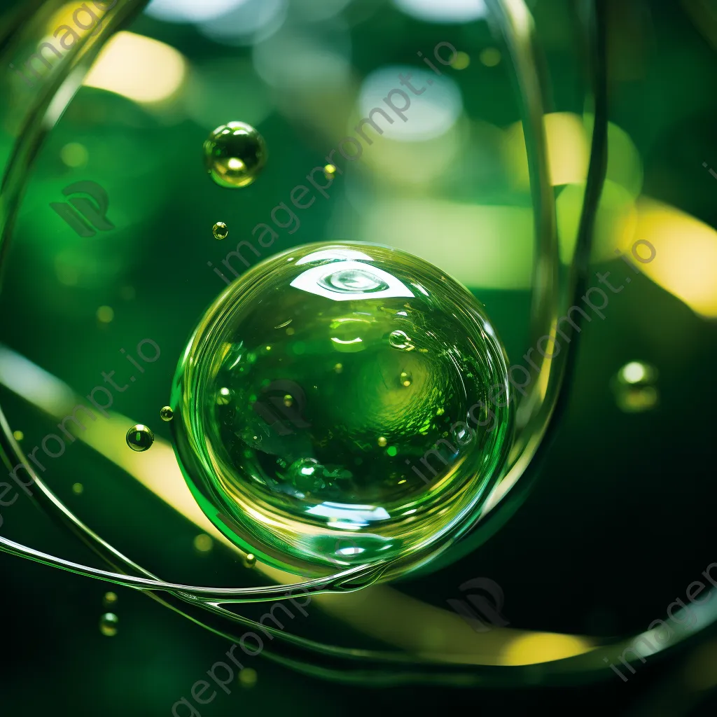 Emerald and chartreuse gradient with circular bokeh effects - Image 1