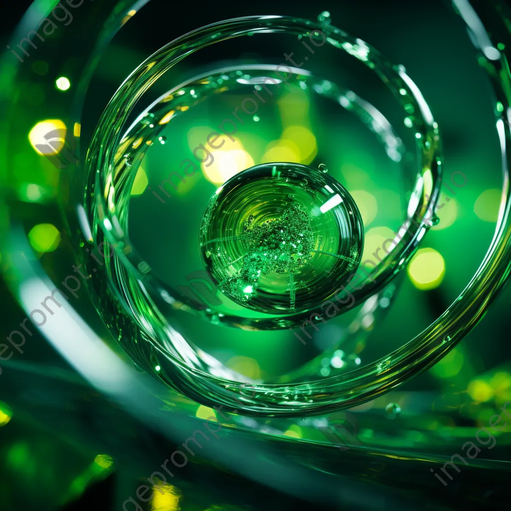 Emerald and chartreuse gradient with circular bokeh effects - Image 4