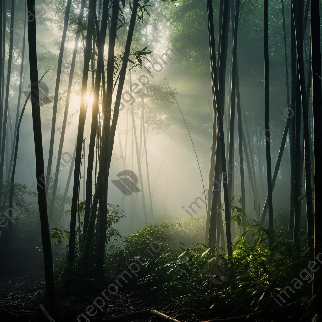 Misty bamboo forest at dawn - Image 2