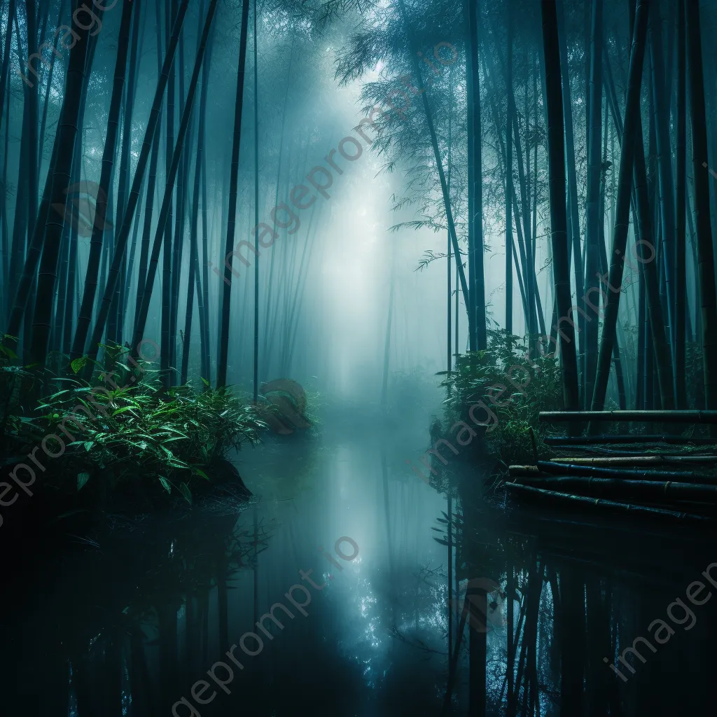 Misty bamboo forest at dawn - Image 3