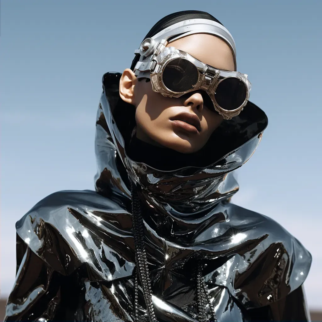 Avant-garde fashion editorial scene with industrial and futuristic elements - Image 2