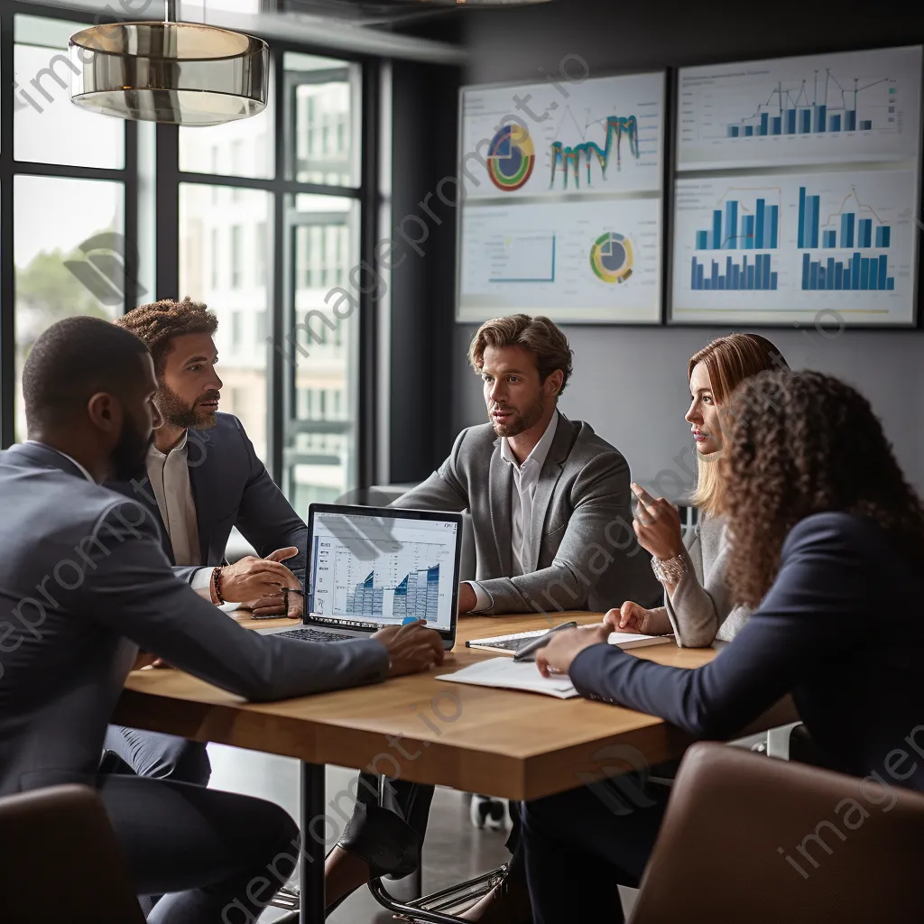 Group of professionals discussing strategies in a modern office - Image 2