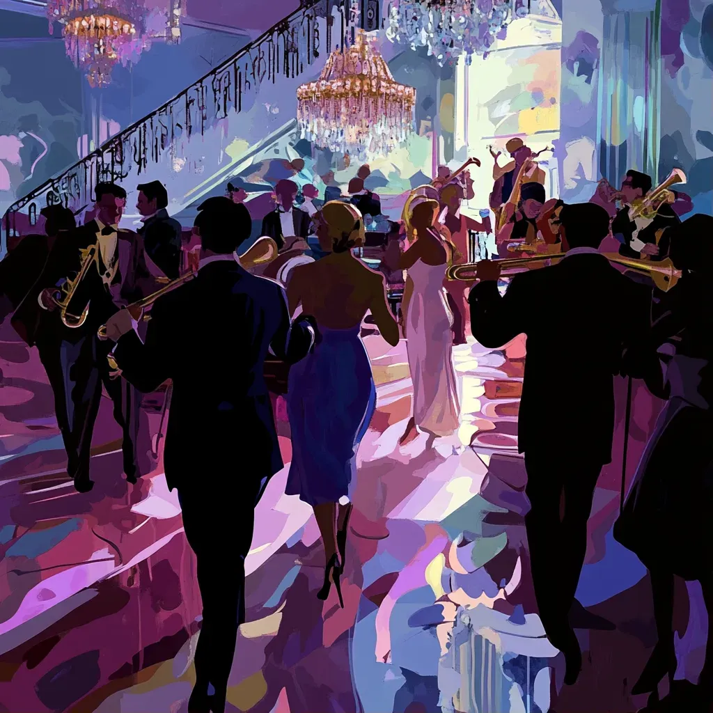 Digital pastel art of a 1920s Gatsby-style high society party - Image 1