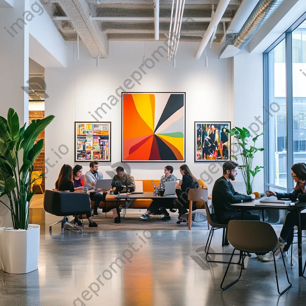 Teams in discussions in a flexible collaborative co-working space - Image 1