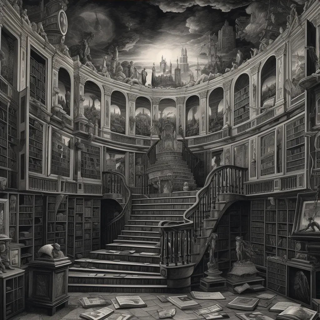 Grand library in the afterlife filled with life story books - Image 4