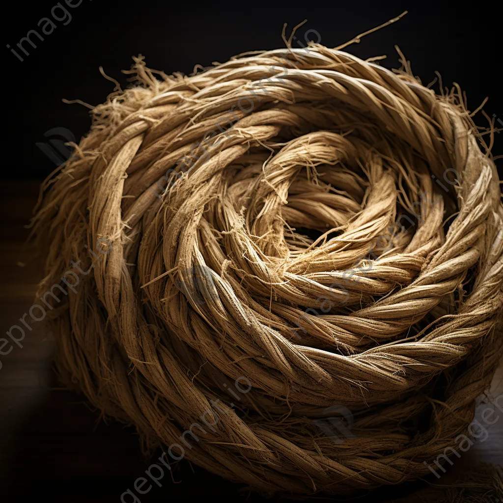 Natural fibers being twisted into rope - Image 1