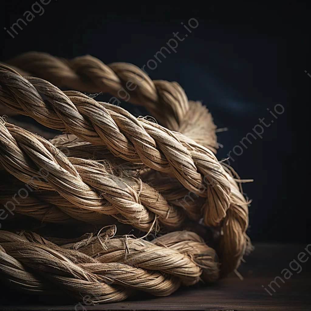 Natural fibers being twisted into rope - Image 2