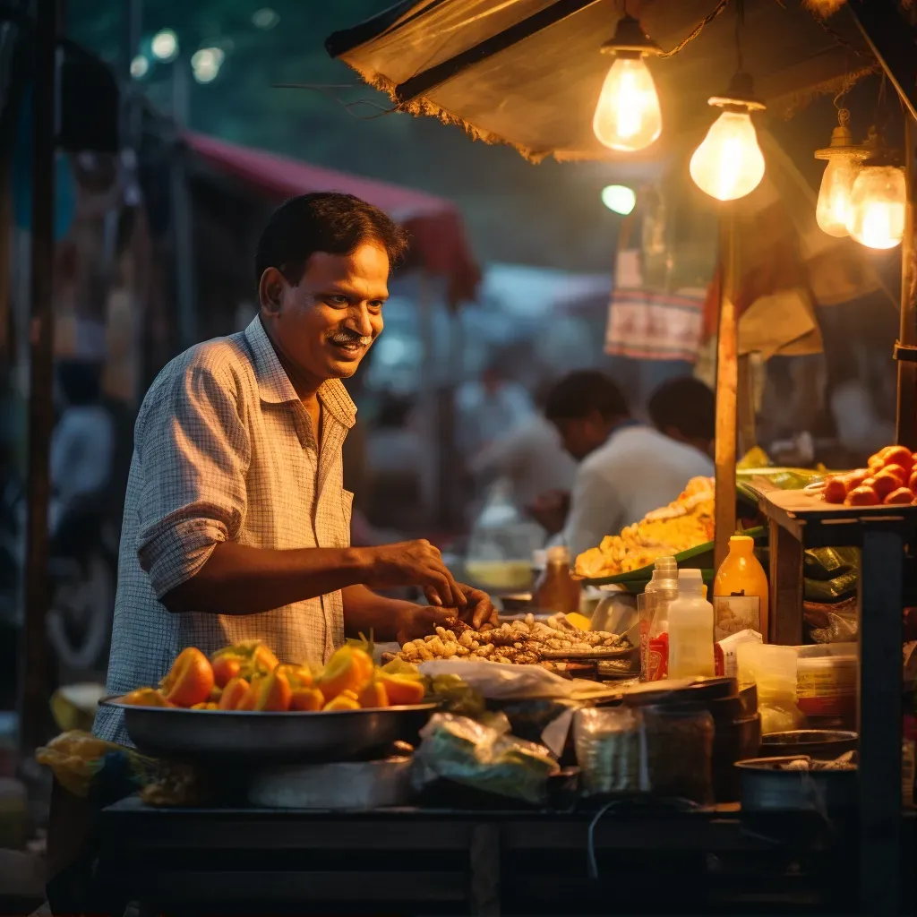 Evening street merchant glow - Image 1