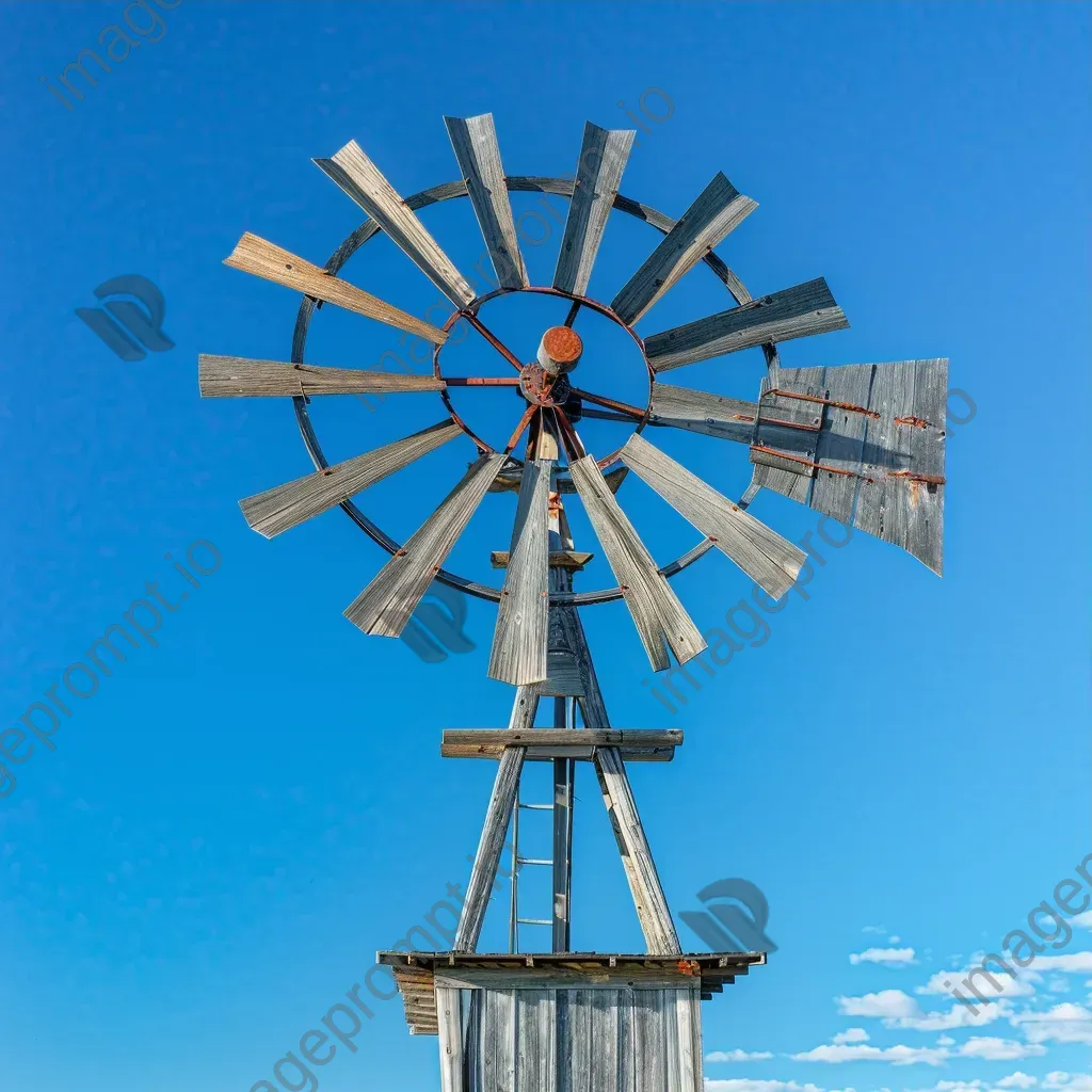 Rustic vintage windmill with wooden blades - Image 3