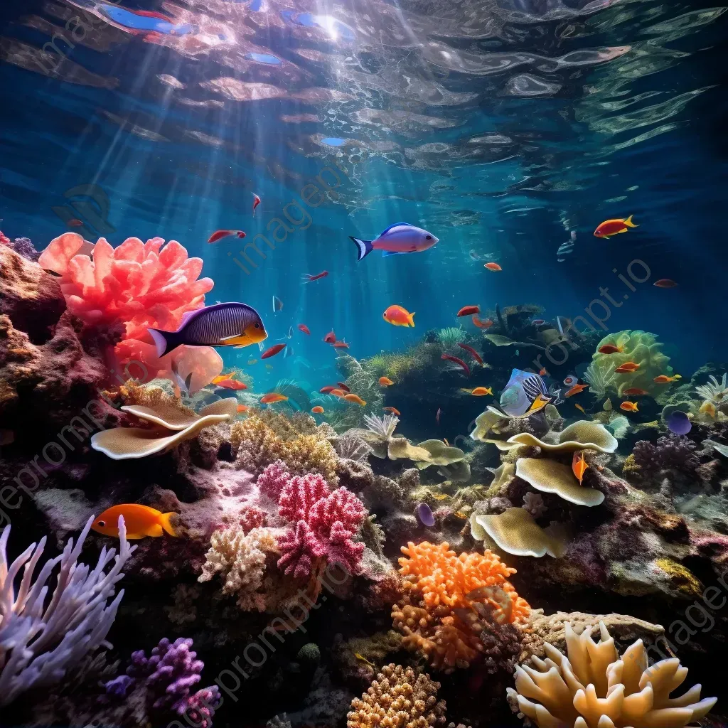 Dynamic coral reef teeming with underwater energy, shot with a Panasonic Lumix S1R. - Image 2