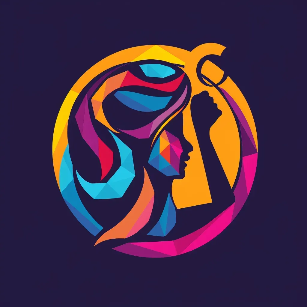 Geometric female figure logo for women