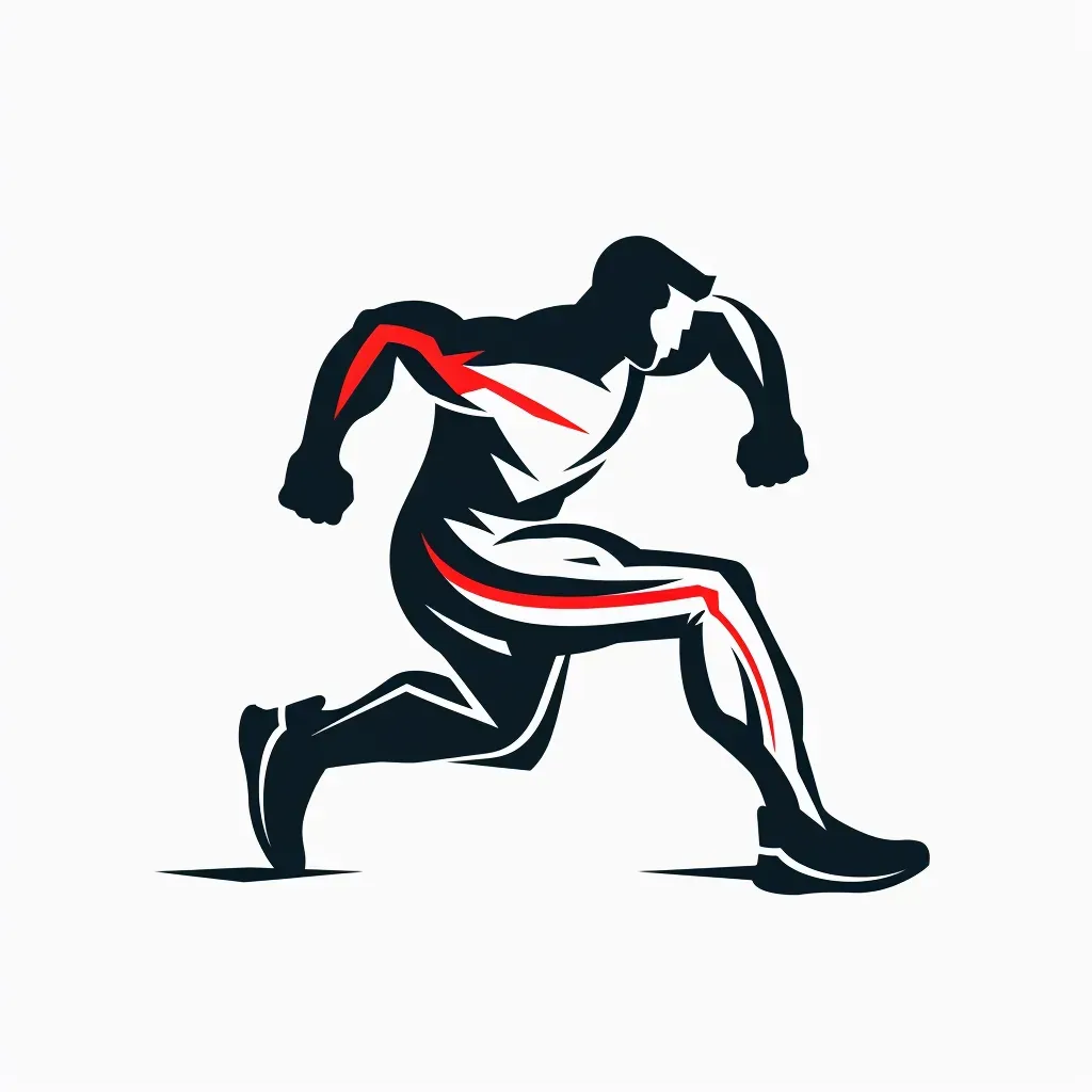 Fitness brand logo with energetic athlete in dynamic pose - Image 1