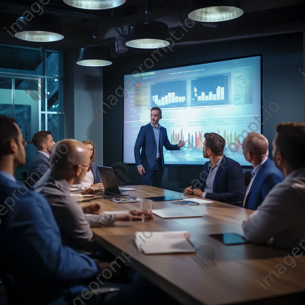 Executive presenting results to team in a modern office - Image 4