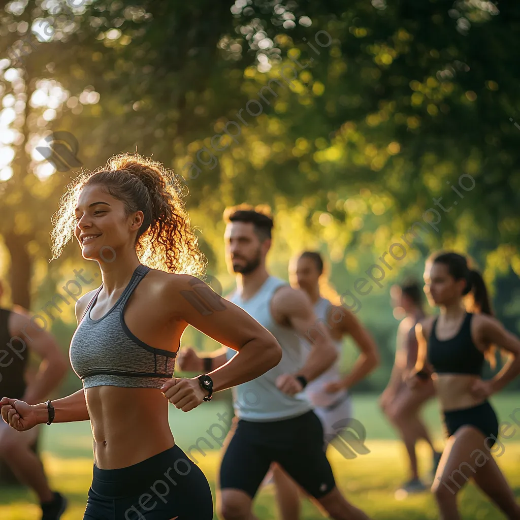 Participants in an outdoor boot camp, engaging in various exercises under sunlight. - Image 4