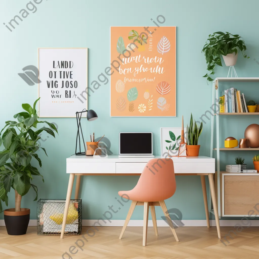 Study space with motivational quotes and colorful decor. - Image 2