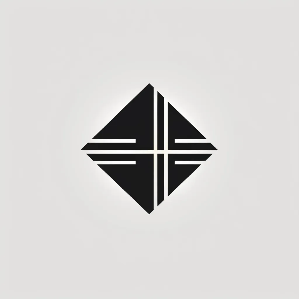 Image of a sleek fashion brand logo with a stylized letter icon in black and white colors - Image 1