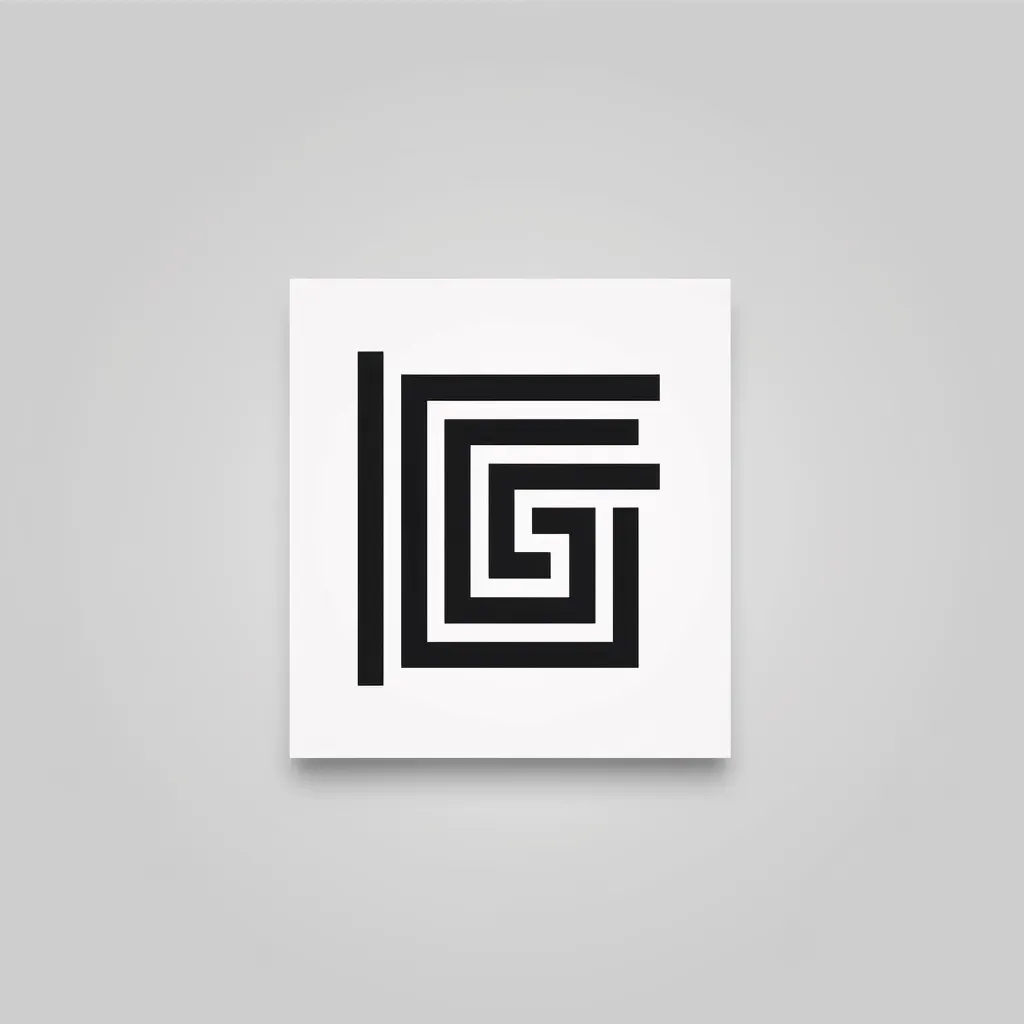 Image of a sleek fashion brand logo with a stylized letter icon in black and white colors - Image 4