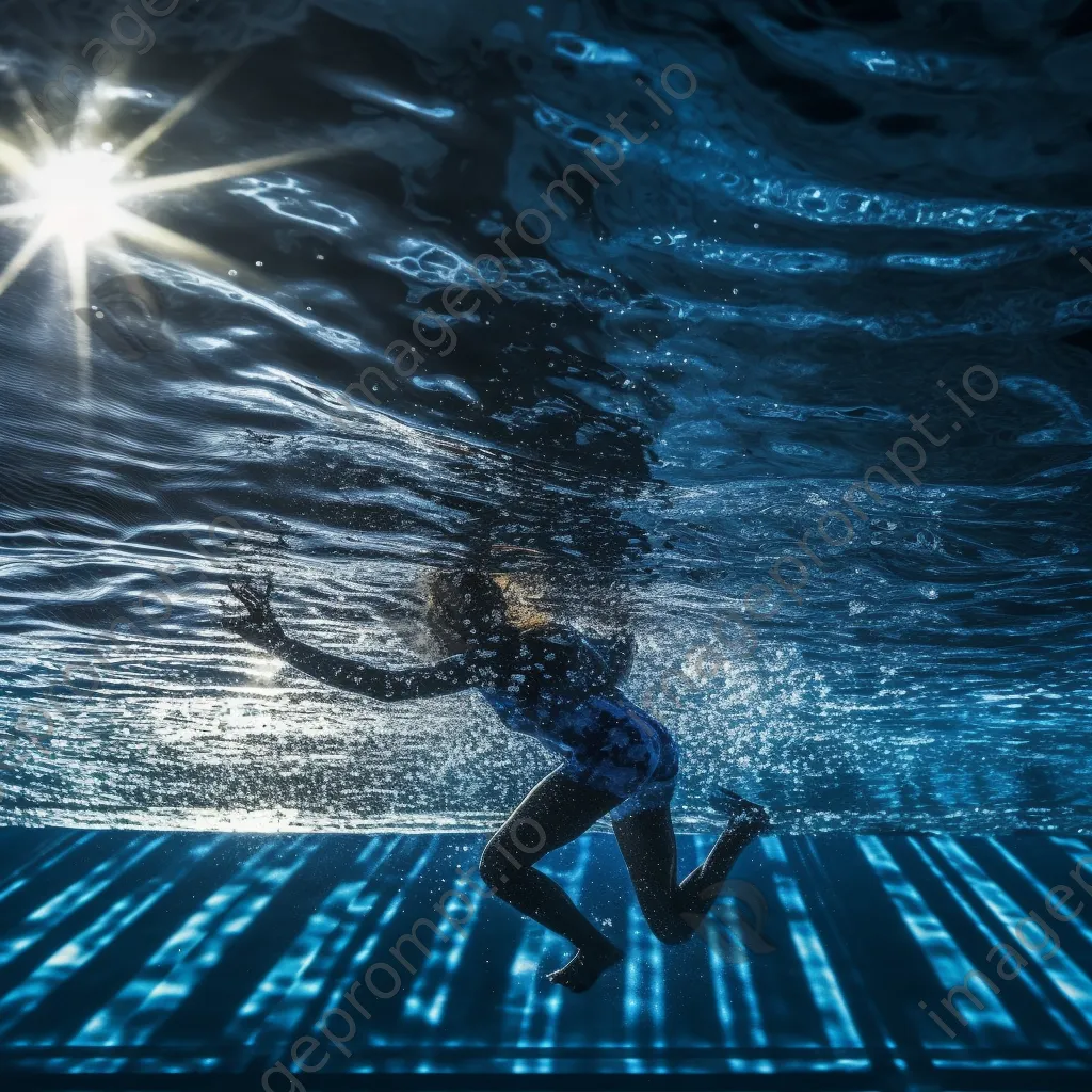 Swimmer diving into a crystal-clear pool. - Image 3