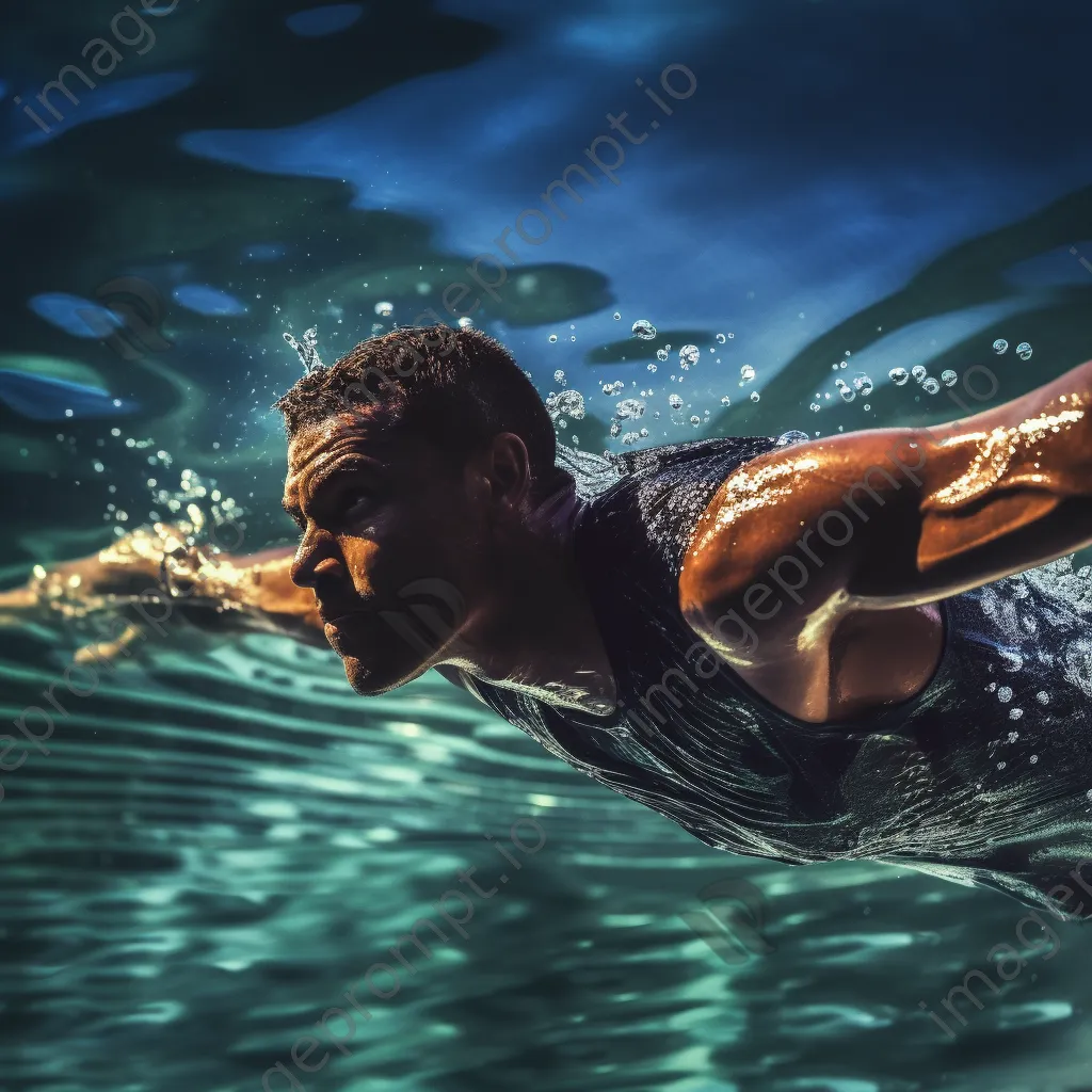 Swimmer diving into a crystal-clear pool. - Image 4