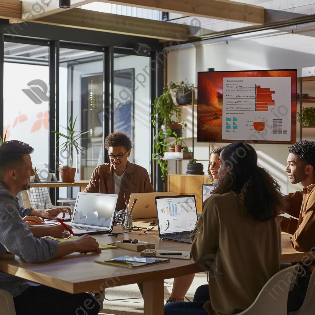 Diverse team around a conference table in an office - Image 2