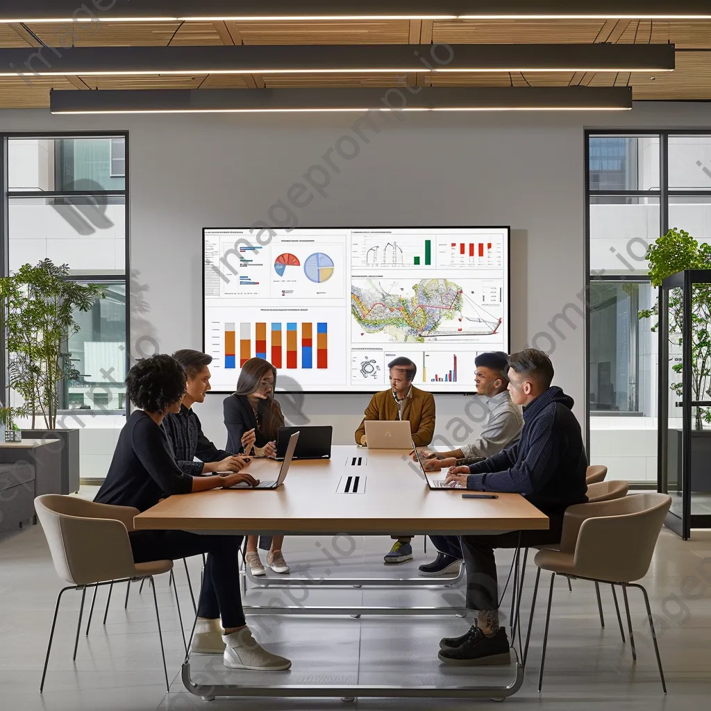 Diverse team around a conference table in an office - Image 3