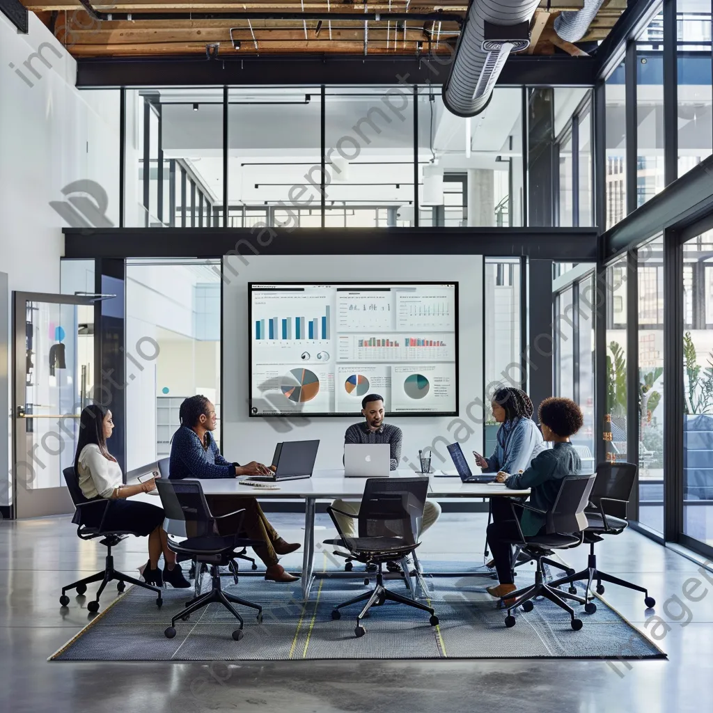 Diverse team around a conference table in an office - Image 4