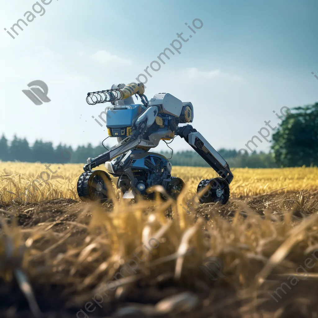 Agricultural robot harvesting crops in field - Image 3