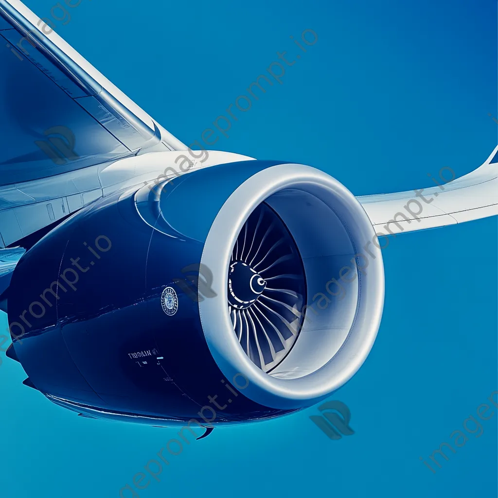 Close-up view of an airplane wing against a blue sky - Image 2