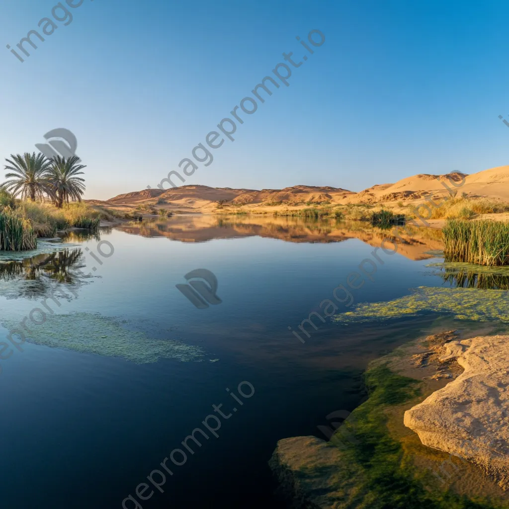 Panoramic view of a vibrant desert oasis - Image 2